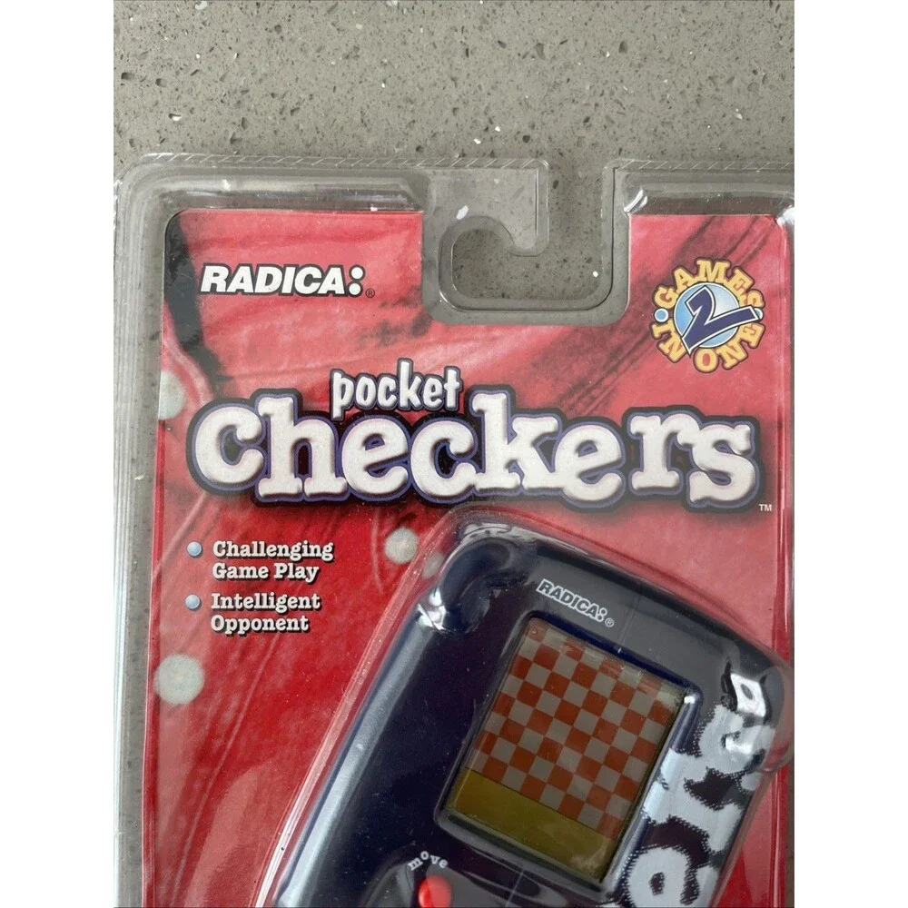 Radica Checkers Electronic Pocket Handheld Game 1998